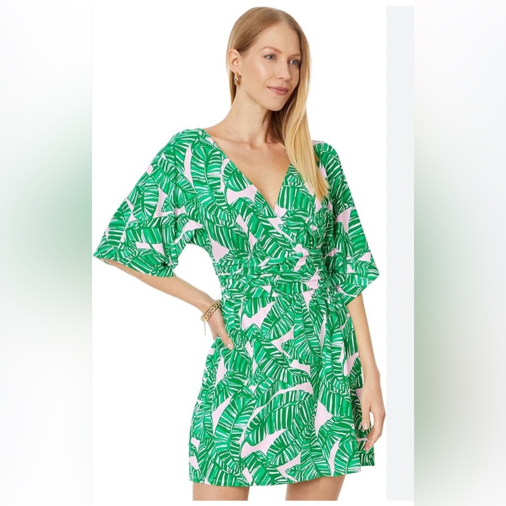 Lily Pulitzer Parigi Romper Pink and Green Romper Medium M